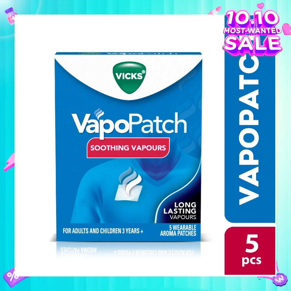 Vapopatch Wearable Aroma Patches (Help You Breathe Easy With Soothing Vicks® Vapours) 5s