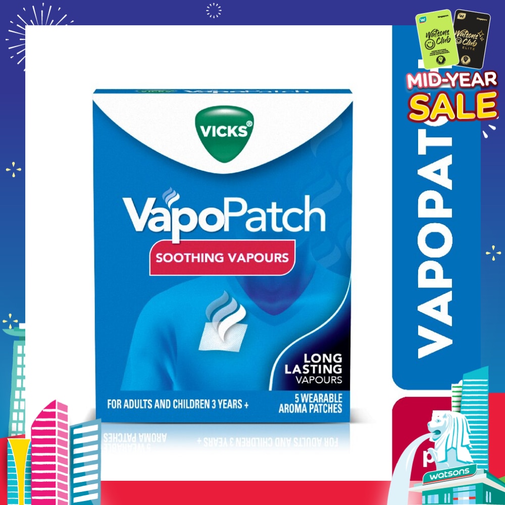 Vapopatch Wearable Aroma Patches (Help You Breathe Easy With Soothing Vicks® Vapours) 5s