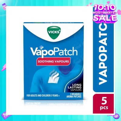 VICKS Vapopatch Wearable Aroma Patches (Help You Breathe Easy With Soothing Vicks® Vapours) 5s