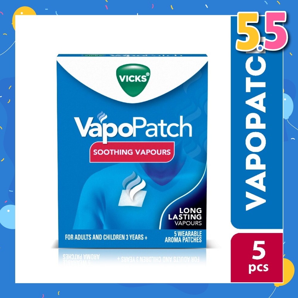 Vapopatch Wearable Aroma Patches (Help You Breathe Easy With Soothing Vicks® Vapours) 5s