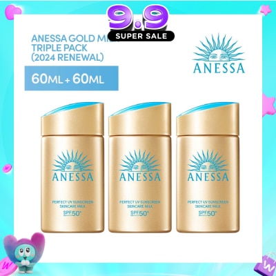 ANESSA - Perfect UV Sunscreen Skincare SPF50_ PA++++ Gold Milk 60ml Triple Packset 60ml x 3s image