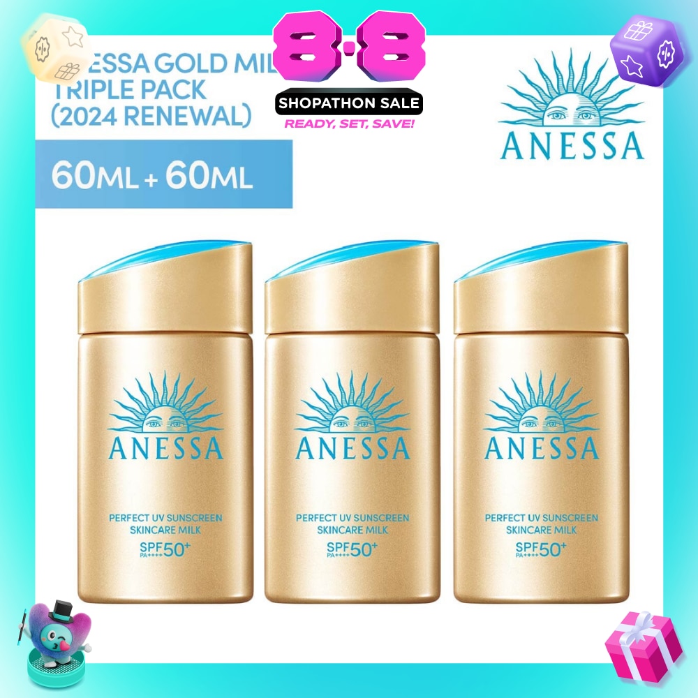 Perfect UV Sunscreen Skincare SPF50_ PA++++ Gold Milk 60ml Triple Packset 60ml x 3s