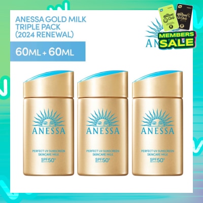 ANESSA Perfect UV Sunscreen Skincare SPF50_ PA++++ Gold Milk 60ml Triple Packset 60ml x 3s