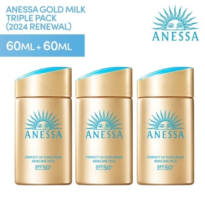 ANESSA Perfect UV Sunscreen Skincare SPF50_ PA++++ Gold Milk 60ml Triple Packset 60ml x 3s