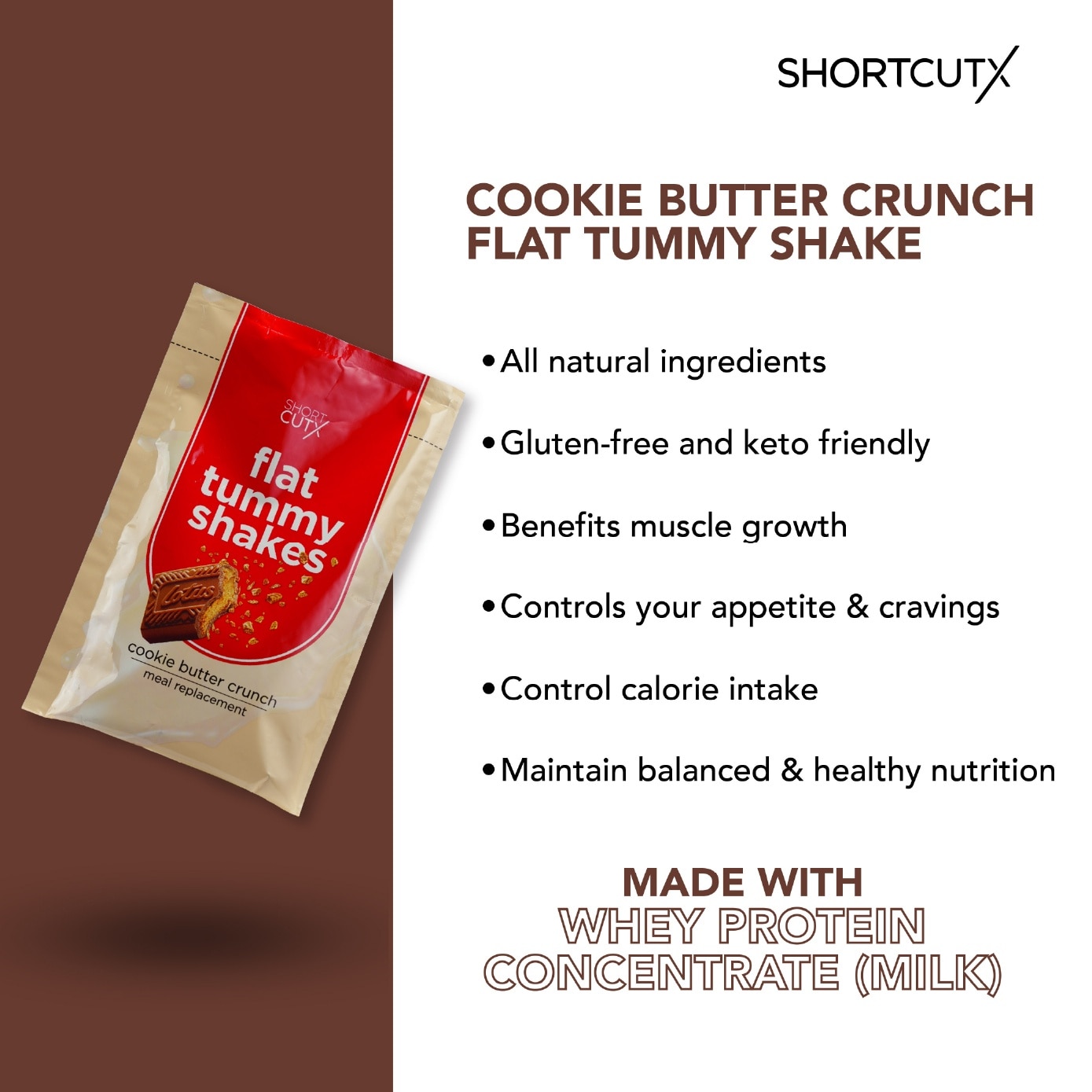 Flat Tummy Shakes Cookie Butter Crunch Meal Replacement Powder 7s