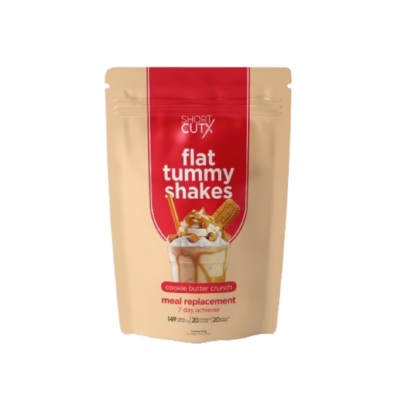 Flat Tummy Shakes Cookie Butter Crunch Meal Replacement Powder 7s