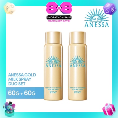 ANESSA - Perfect UV Sunscreen Skincare Spray SPF50+ PA++++ Gold Milk Spray 60g Twin Packset consists 60g x 2s