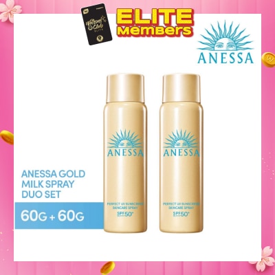 ANESSA Perfect UV Sunscreen Skincare Spray SPF50+ PA++++ Gold Milk Spray 60g Twin Packset consists 60g x 2s