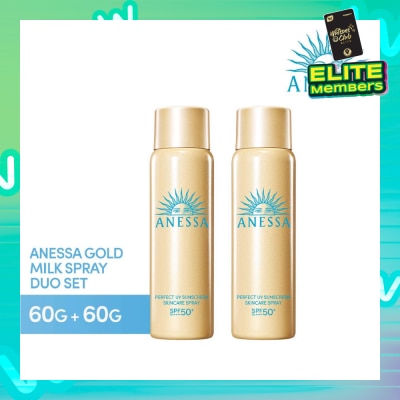 ANESSA Perfect UV Sunscreen Skincare Spray SPF50+ PA++++ Gold Milk Spray 60g Twin Packset consists 60g x 2s