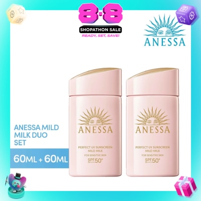 ANESSA - Perfect UV Sunscreen SPF50+ PA++++ Mild Milk 60g Twin Packset 60ml x 2s