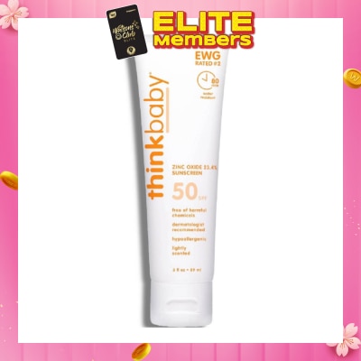 THINKBABY Natural Baby Sunscreen SPF50 (Lightly Scented + Water Resistant) 89ml