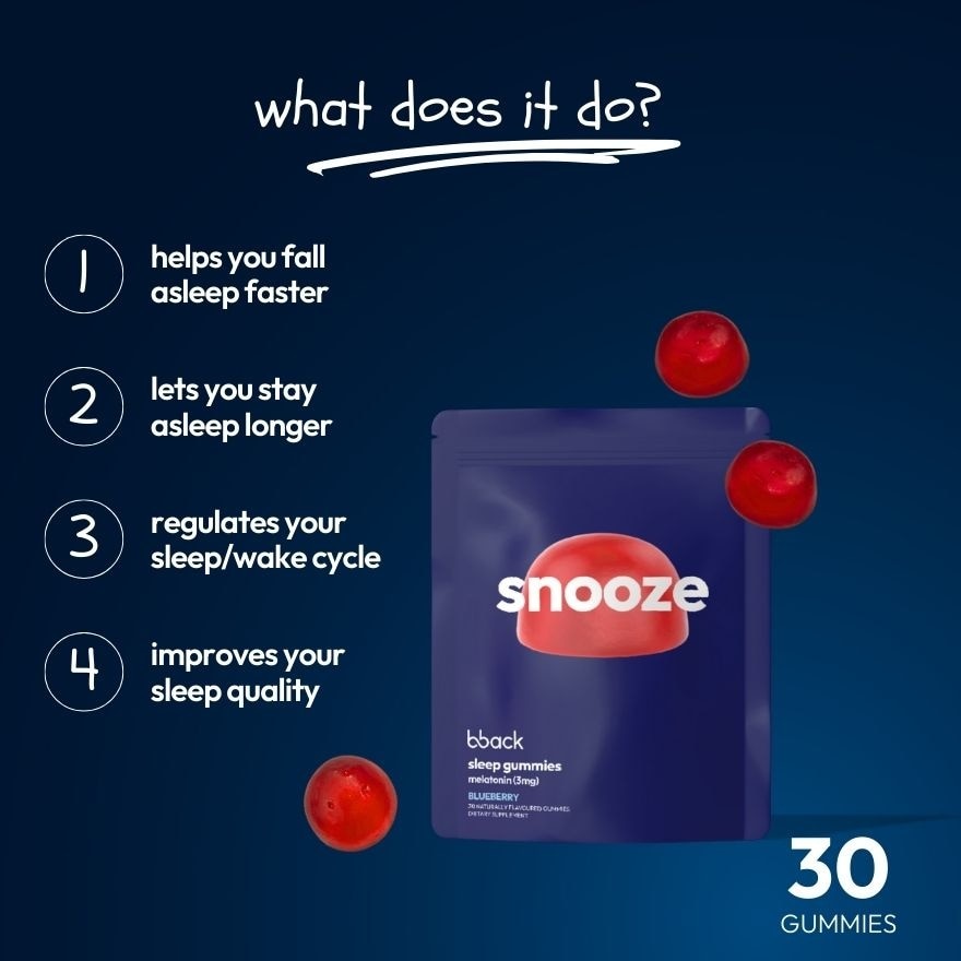 Snooze 3mg Melatonin Gummies 30s