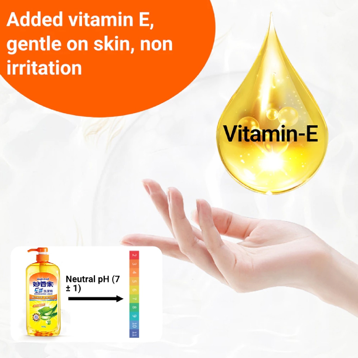 Vitamin-E Dishwashing Liquid 1000g x 2s