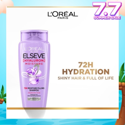 L'OREAL PARIS ELSEVE Hyaluron Moisture 72H Moisture Filling Shampoo (Detangles + 72H Hydration Boost) 280ml