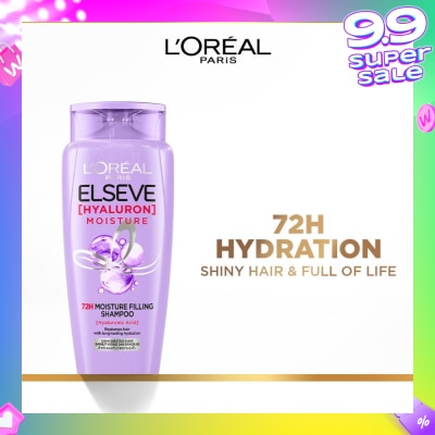 L'OREAL PARIS ELSEVE Hyaluron Moisture 72H Moisture Filling Shampoo (Detangles + 72H Hydration Boost) 280ml