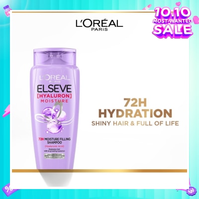 L'OREAL PARIS ELSEVE Hyaluron Moisture 72H Moisture Filling Shampoo (Detangles + 72H Hydration Boost) 280ml