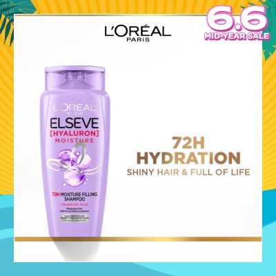 L'OREAL PARIS ELSEVE Hyaluron Moisture 72H Moisture Filling Shampoo (Detangles + 72H Hydration Boost) 280ml