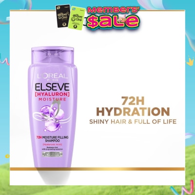 L'OREAL PARIS ELSEVE - Hyaluron Moisture 72H Moisture Filling Shampoo (Detangles + 72H Hydration Boost) 280ml