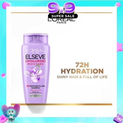 L'OREAL PARIS ELSEVE - Hyaluron Moisture 72H Moisture Filling Shampoo (Detangles + 72H Hydration Boost) 280ml image