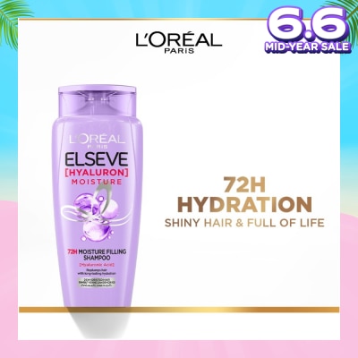 L'OREAL PARIS ELSEVE Hyaluron Moisture 72H Moisture Filling Shampoo (Detangles + 72H Hydration Boost) 280ml