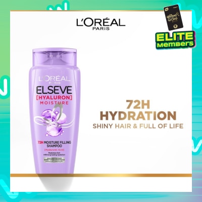L'OREAL PARIS ELSEVE Hyaluron Moisture 72H Moisture Filling Shampoo (Detangles + 72H Hydration Boost) 280ml