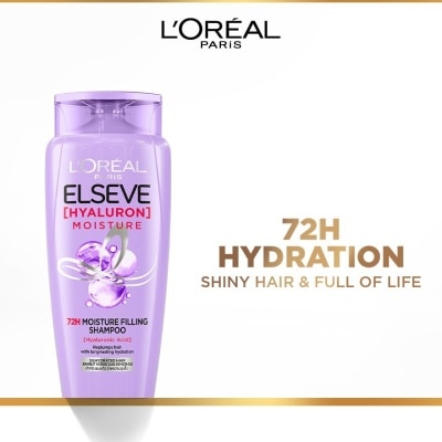 L'OREAL PARIS ELSEVE Hyaluron Moisture 72H Moisture Filling Shampoo (Detangles + 72H Hydration Boost) 280ml