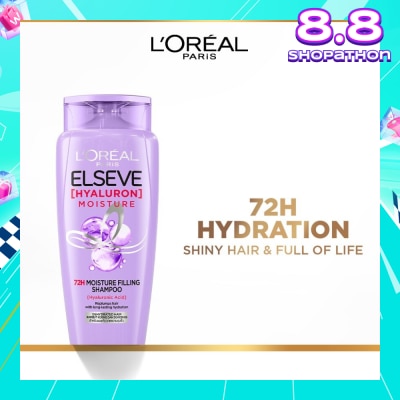 L'OREAL PARIS ELSEVE Hyaluron Moisture 72H Moisture Filling Shampoo (Detangles + 72H Hydration Boost) 280ml