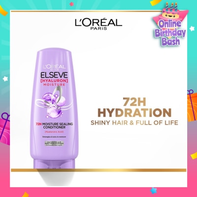 L'OREAL PARIS ELSEVE Hyaluron Moisture 72H Moisture Sealing Conditioner (Detangles + 72H Hydration Boost) 280ml