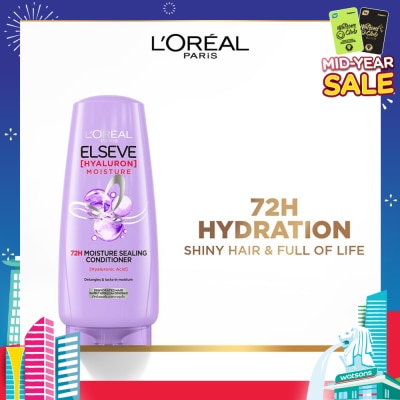 L'OREAL PARIS ELSEVE Hyaluron Moisture 72H Moisture Sealing Conditioner (Detangles + 72H Hydration Boost) 280ml