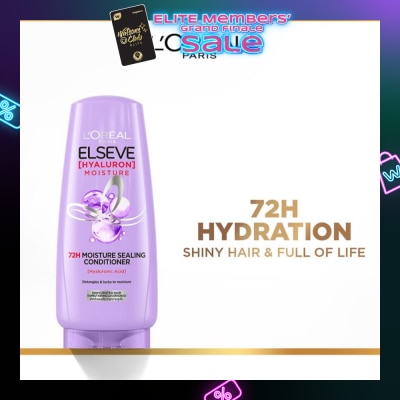 L'OREAL PARIS ELSEVE Hyaluron Moisture 72H Moisture Sealing Conditioner (Detangles + 72H Hydration Boost) 280ml