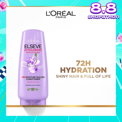 L'OREAL PARIS ELSEVE Hyaluron Moisture 72H Moisture Sealing Conditioner (Detangles + 72H Hydration Boost) 280ml