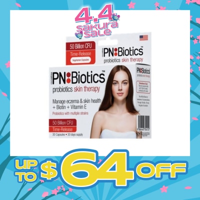 PNBIOTICS - Probiotics Skin Therapy Capsules (Manage Eczema + Biotin + Vitamin E) 30s