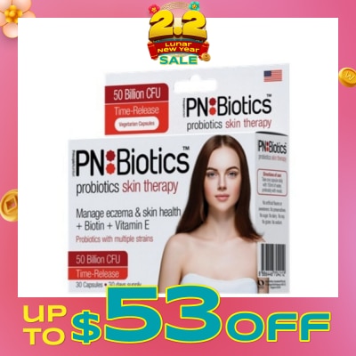 PNBIOTICS Probiotics Skin Therapy Capsules (Manage Eczema + Biotin + Vitamin E) 30s