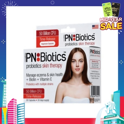 PNBIOTICS Probiotics Skin Therapy Capsules (Manage Eczema + Biotin + Vitamin E) 30s
