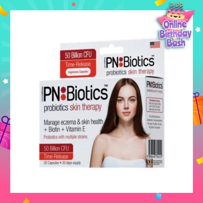 PNBIOTICS Probiotics Skin Therapy Capsules (Manage Eczema + Biotin + Vitamin E) 30s