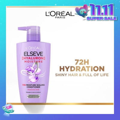 L'OREAL PARIS ELSEVE Hyaluron Moisture 72H Moisture Sealing Conditioner (Detangles + 72H Hydration Boost) 410ml