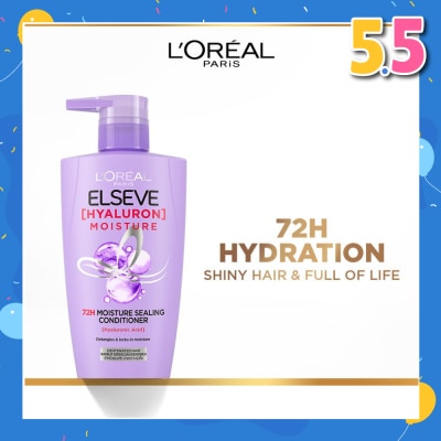 L'OREAL PARIS ELSEVE Hyaluron Moisture 72H Moisture Sealing Conditioner (Detangles + 72H Hydration Boost) 410ml