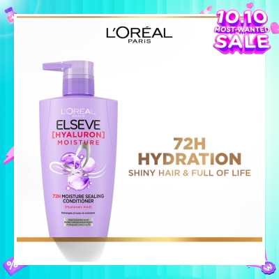 L'OREAL PARIS ELSEVE Hyaluron Moisture 72H Moisture Sealing Conditioner (Detangles + 72H Hydration Boost) 410ml