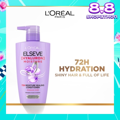L'OREAL PARIS ELSEVE Hyaluron Moisture 72H Moisture Sealing Conditioner (Detangles + 72H Hydration Boost) 410ml