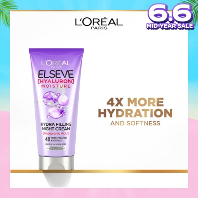 L'OREAL PARIS ELSEVE Hyaluron Moisture Hydra Filling Night Cream (4X More Hydration + Softness) 150ml