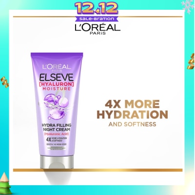 L'OREAL PARIS ELSEVE Hyaluron Moisture Hydra Filling Night Cream (4X More Hydration + Softness) 150ml