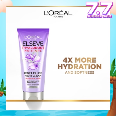 L'OREAL PARIS ELSEVE Hyaluron Moisture Hydra Filling Night Cream (4X More Hydration + Softness) 150ml