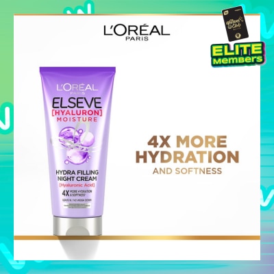 L'OREAL PARIS ELSEVE Hyaluron Moisture Hydra Filling Night Cream (4X More Hydration + Softness) 150ml