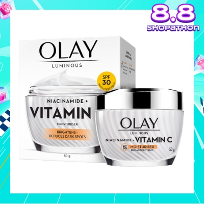 OLAY Luminous Niacinamide + Vitamin C Spf 30 Brightening Moisturiser (For Dark Spots, Dull Skin And Lightweight Texture) 50g
