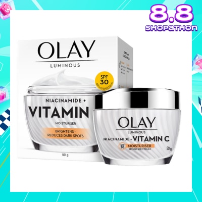 OLAY Luminous Niacinamide + Vitamin C Spf 30 Brightening Moisturiser (For Dark Spots, Dull Skin And Lightweight Texture) 50g