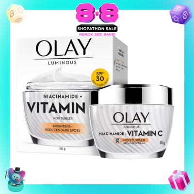 OLAY - Luminous Niacinamide + Vitamin C Spf 30 Brightening Moisturiser (For Dark Spots, Dull Skin And Lightweight Texture) 50g