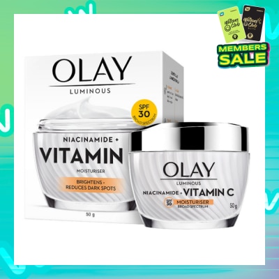 OLAY Luminous Niacinamide + Vitamin C Spf 30 Brightening Moisturiser (For Dark Spots, Dull Skin And Lightweight Texture) 50g