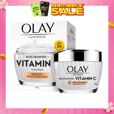 OLAY Luminous Niacinamide + Vitamin C Spf 30 Brightening Moisturiser (For Dark Spots, Dull Skin And Lightweight Texture) 50g