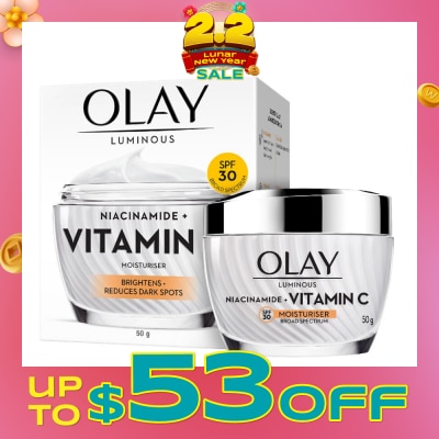 OLAY Luminous Niacinamide + Vitamin C Spf 30 Brightening Moisturiser (For Dark Spots, Dull Skin And Lightweight Texture) 50g