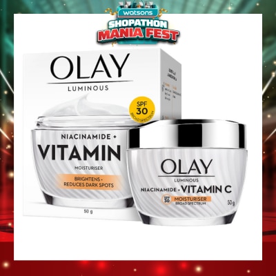 OLAY - Luminous Niacinamide + Vitamin C Spf 30 Brightening Moisturiser (For Dark Spots, Dull Skin And Lightweight Texture) 50g